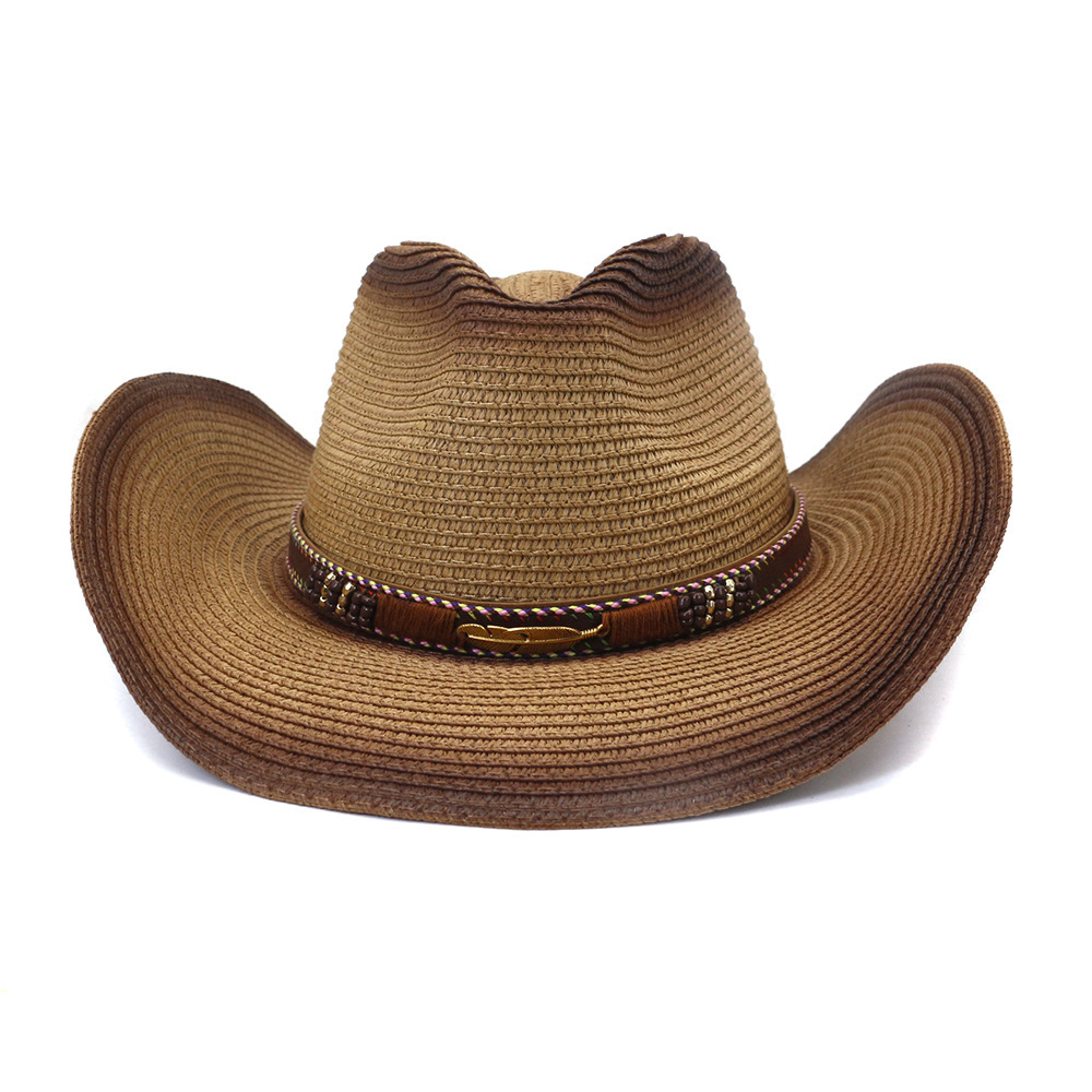 Wholesale Western Cowboy Hats Beach Adult Western Panama Fedora Sunhats Top Cowboy Hats For Unisex