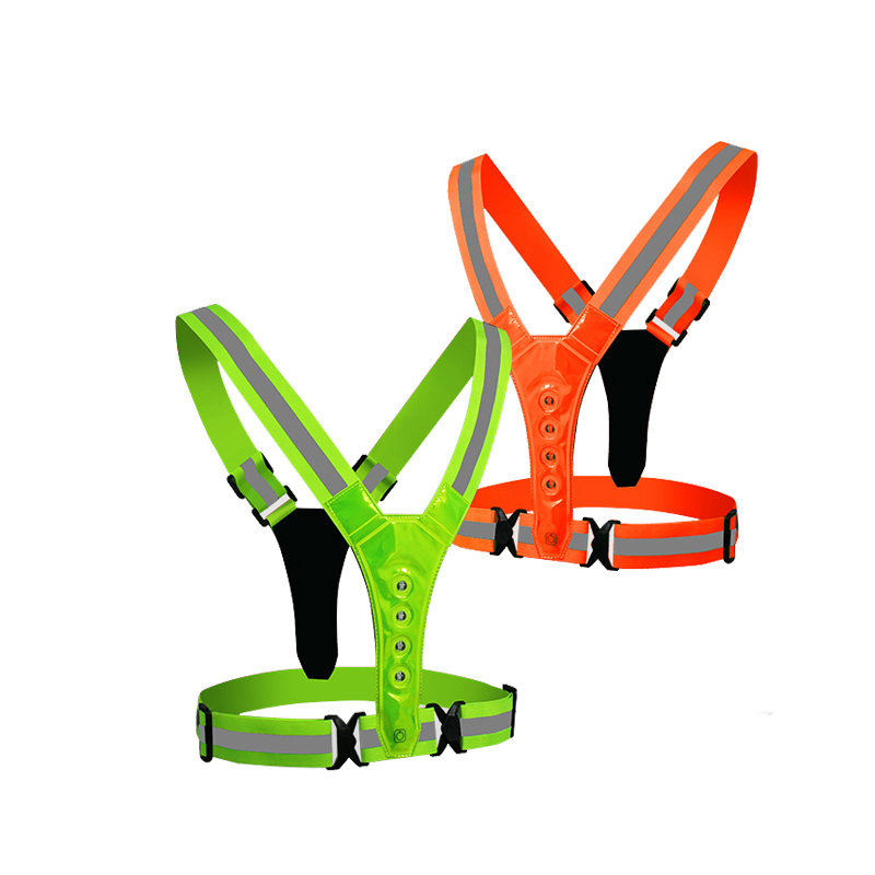 Cheap USB Rechargeable LED Safety Reflective Vest Night Warning Safety Blet for Running Sports