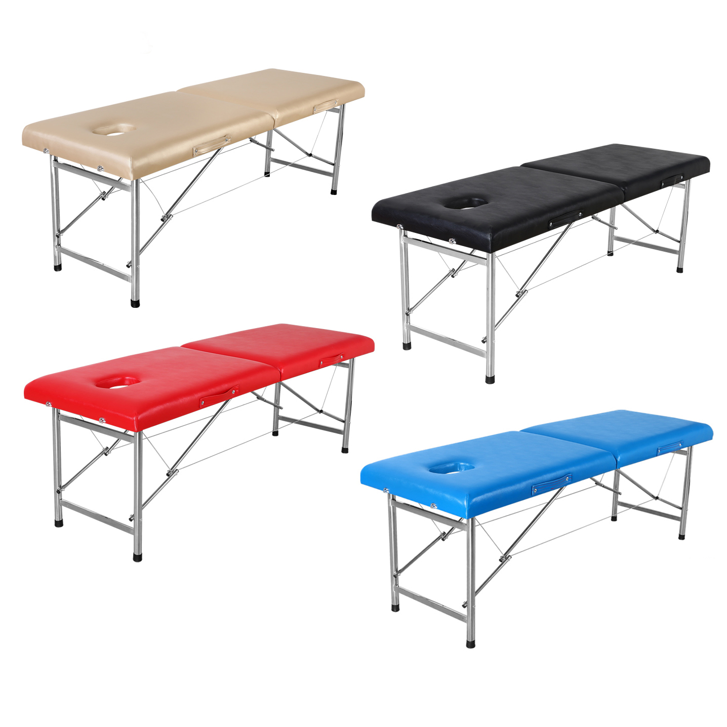 SPA beauty salon furniture esthetician folding facial lash bed metal portable massage table tattoo massage bed with stool bag