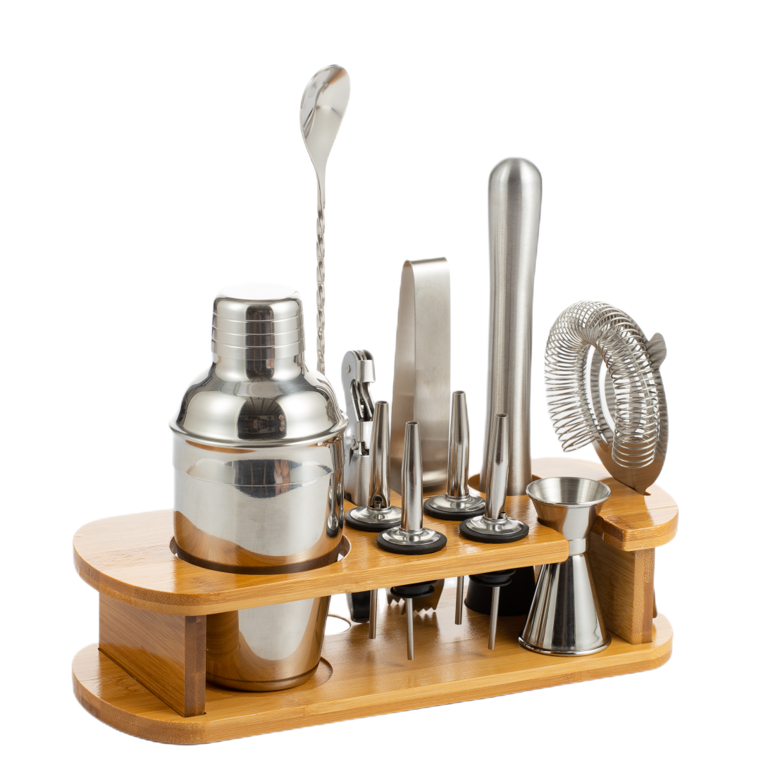 MCSS 12-piece bartender Kit with stand Professional Bartending kit Home Bar Tool Kit Bar Accessories