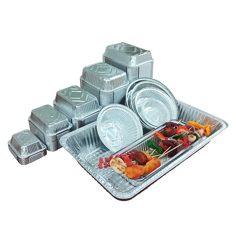 Disposable food packaging aluminum foil tray
