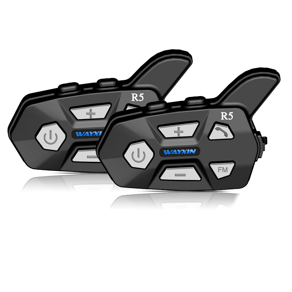 WAYXIN Bluetooth 5,0 мотоциклетный шлем Интерком 2 человека 1200 м говорящий Универсальный сопряжение Водонепроницаемая Переговорная гарнитура FM Radi