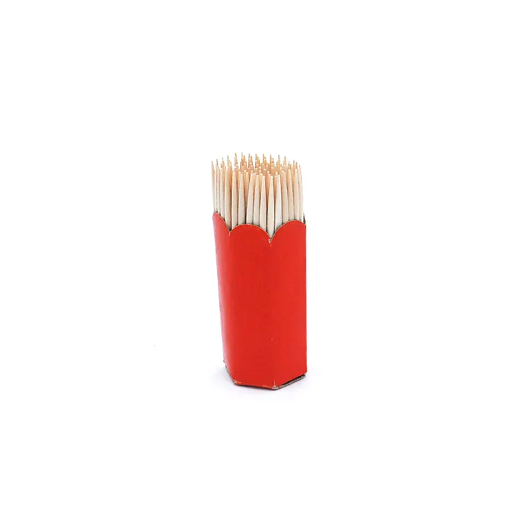 Supply Wholesale Sale Custom Green Eco-friendly Birch Wood Toothpicks With Paper Tubes Pots