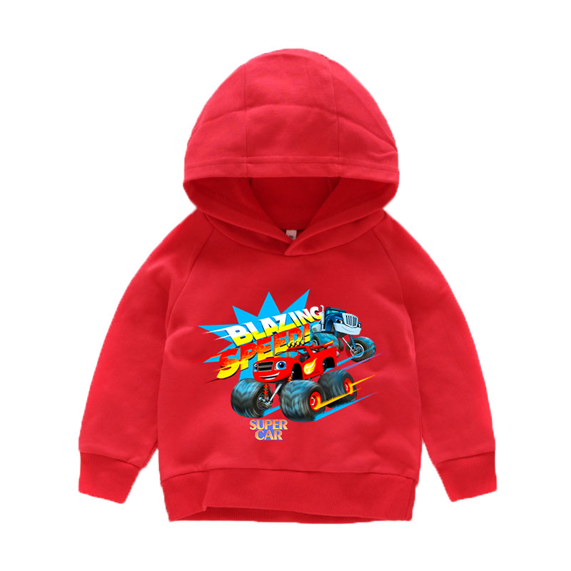 Детская одежда на заказ Blaze Car, пуловер, толстовки для мальчиков и девочек, детские толстовки Monster Machine, милые Мультяшные толстовки с длинным рукавом