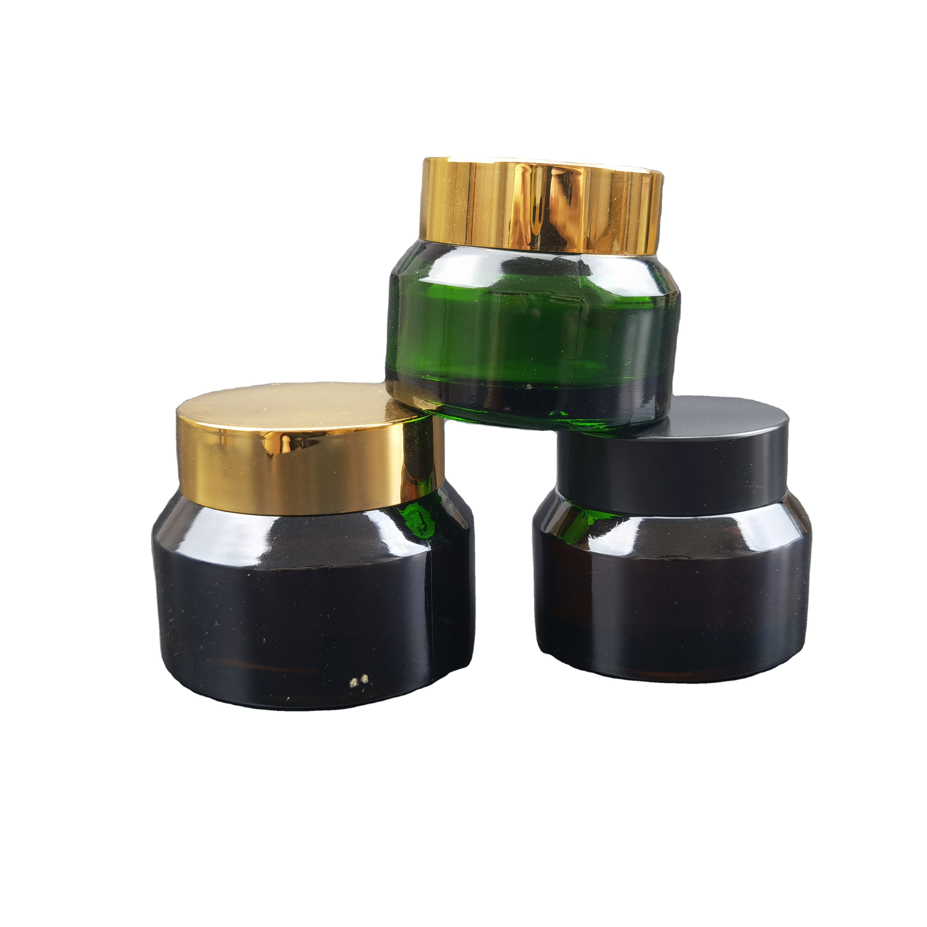 15g 30g 50g Mini Glass Empty Jar Pots Cosmetic Makeup Inner Lid Face Cream Lip Balm Container Refillable Bottles