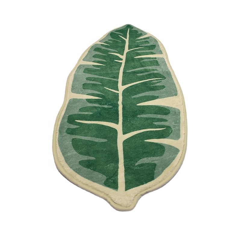 ins style New leaf modelling imitated cashmere floor mat household bathroom bathroom door bedside bibulous slip mat