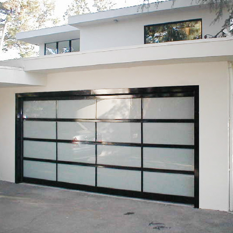 Modern style automatic sectional glass garage door for home building