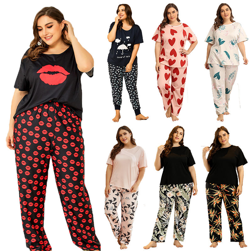 Ladies Soft Pyjamas 2 Pieces Pajamas Set 4x Plus Size Women's Sleepwear