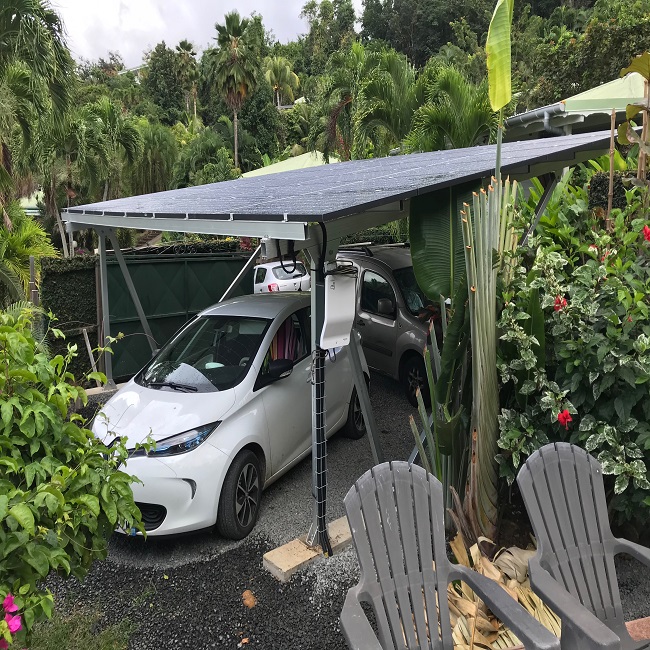 2 Cars Parking Home Use Solar Carport Mounting Structure Aluminum Solar Carport System