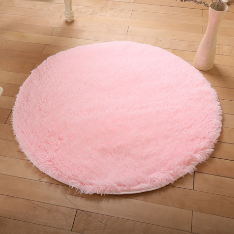 shaggy circular rug for anursery roomfuzzy plush rug for dorm fluffy circle Custom Round pink carpet cute room decor for baby