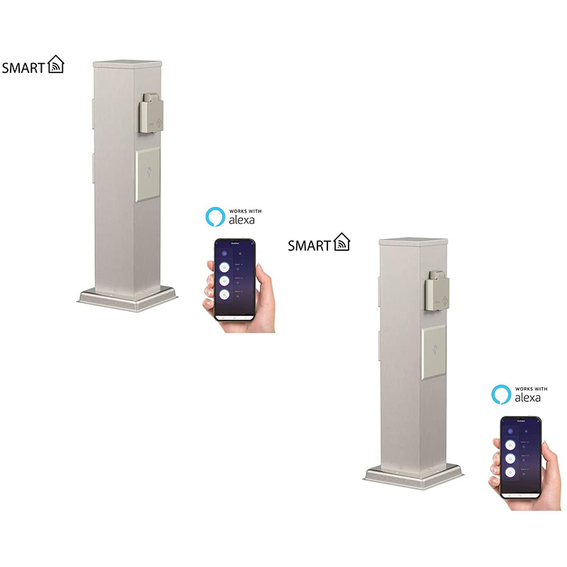 Smart Wifi Control with Alexa Sockets Power Column Outdoor Garden Socket for BBQ IP44 Waterproof Socket