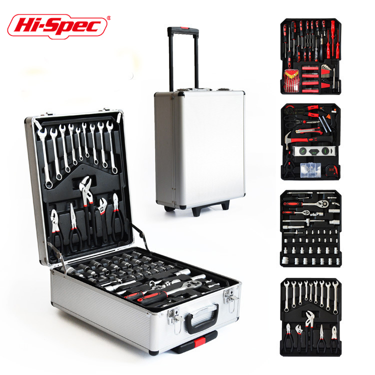 217pc Home DIY & Garage Mechanics Tool Kit Set. Sockets, Wrenches & Tool Sets in Professional Box Cabinet Trolley Wheeled Case