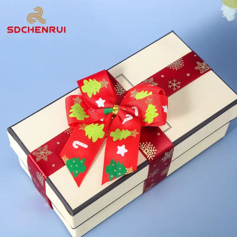 Craft gift gold ribbon bow satin flowers with twist tie for Christmas