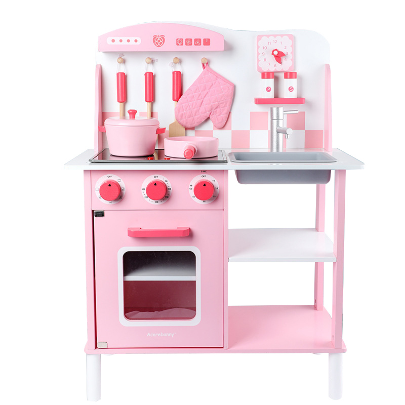 Kids Play House Kitchen House Accessories Cooking Kids Wooden Kitchen Simulation Toys