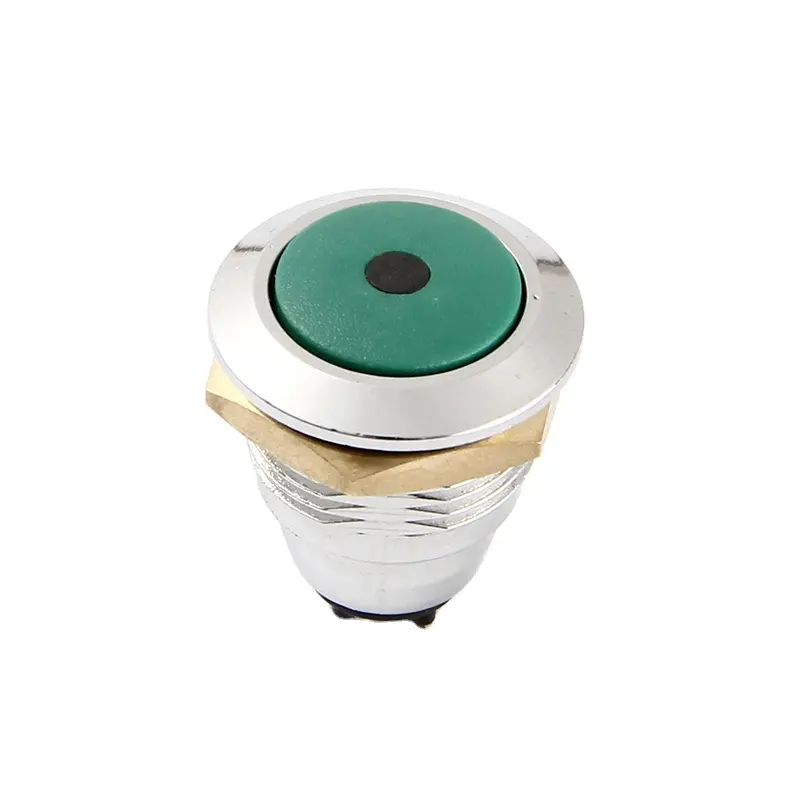 Waterproof Metal Electrical Ring Light Led Spring Flush Head 12mm Momentary Push Start Stop Button Switch