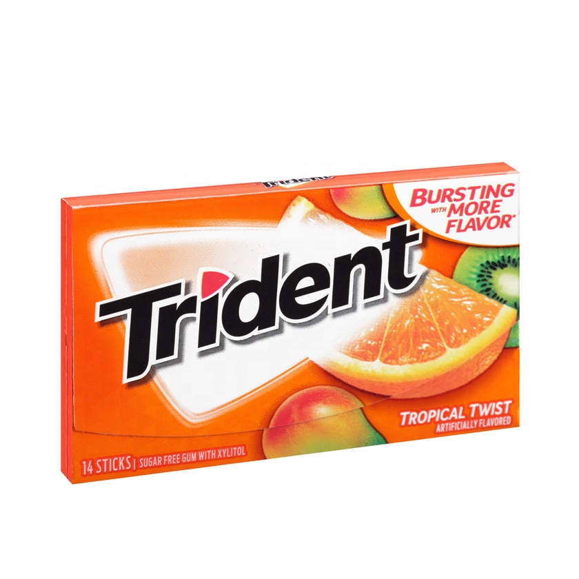 Высококачественный Тропический Твист без сахара Trident 14S 26,6 г