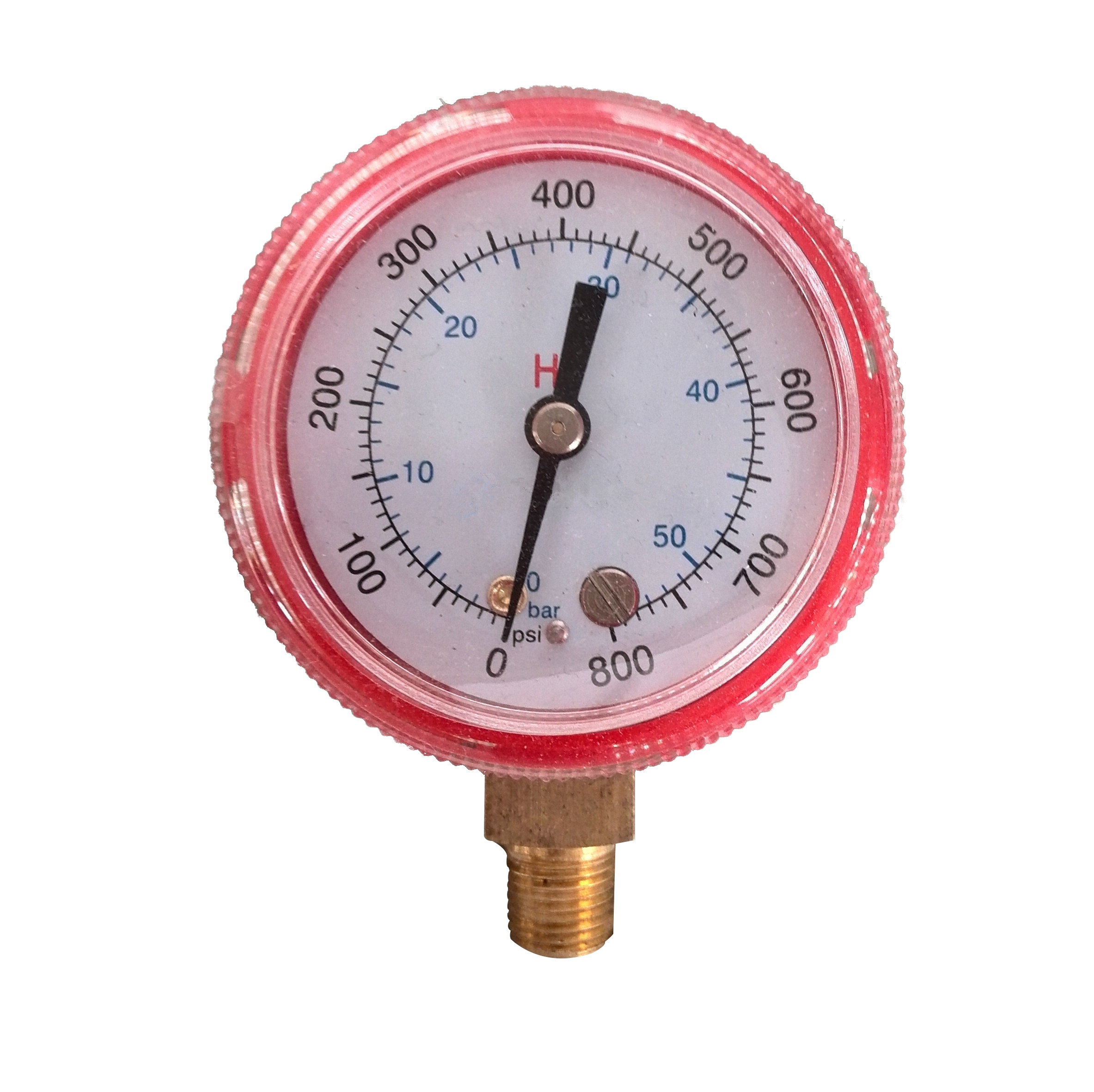 Red ABS Case 0-800psi Freon Manifold Refrigeration Pressure Gauge