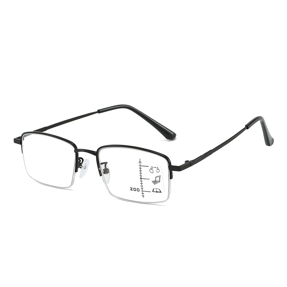 Metal Frame Progressive Multifocal Glasses Photochromic Presbyopia Glasses Memory Legs High Quality Outdoor Presbyopia Glasses