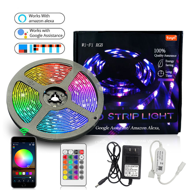 Tuya 5 метров Смарт ленты 18 Вт 24Key RGB(3000-6500K) 16 видов цветов