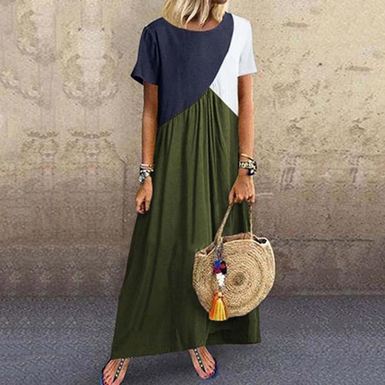 Wholesale Oem 2020 Summer Cotton Fabric Ladies Casual Women Dress Elegant Long Maxi Dresses Clothes