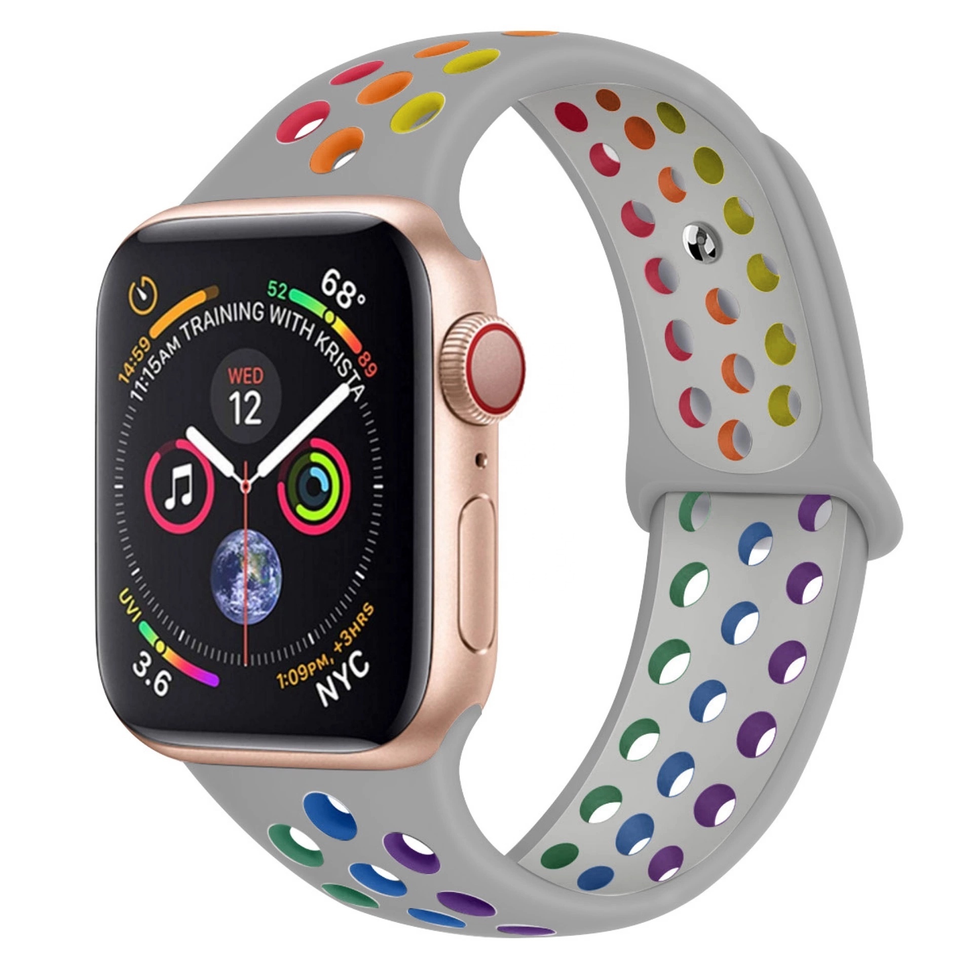2021Amazon Best Seller rainbow dots Silicone watch strap For iwatch Series 1 2 3 4 5 for Apple Watch 38/ 40mm 42/44m