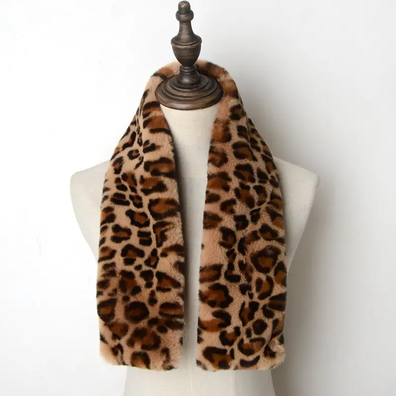 Модный шарф из искусственного кроличьего меха, женский зимний меховой шарф