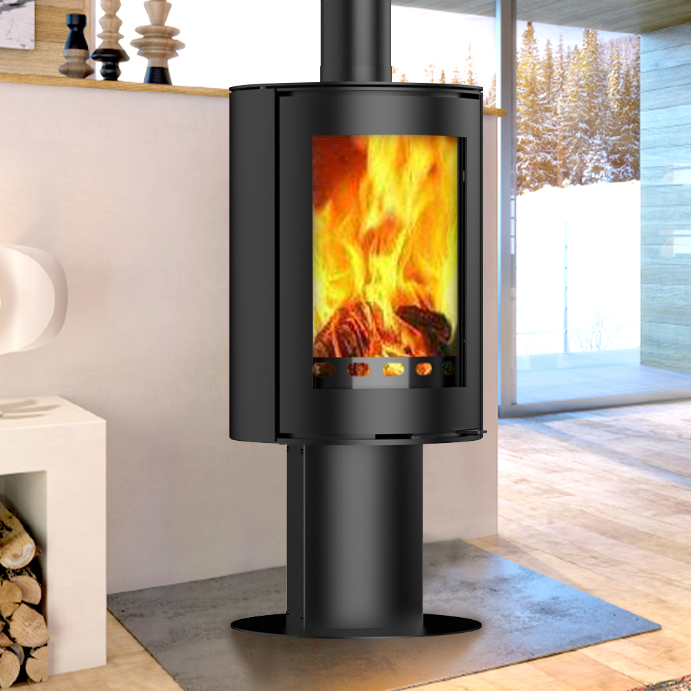 ECO Contemporary Home round indoor wood burning fireplace