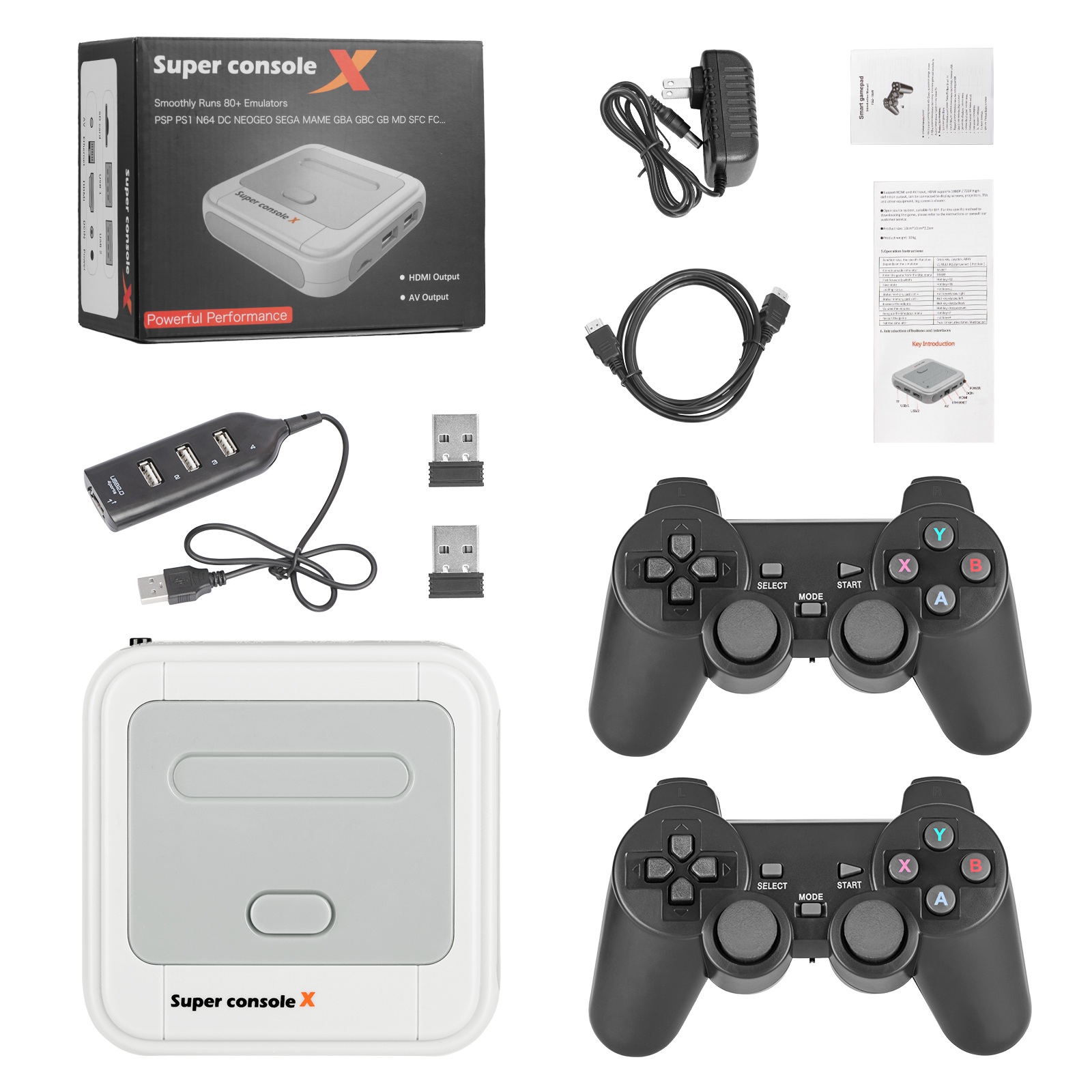 Amazon горячая Распродажа супер консоль X 2,4G беспроводной геймпад 4K consola Ретро игровая консоль плеер встроенный 30000 игр