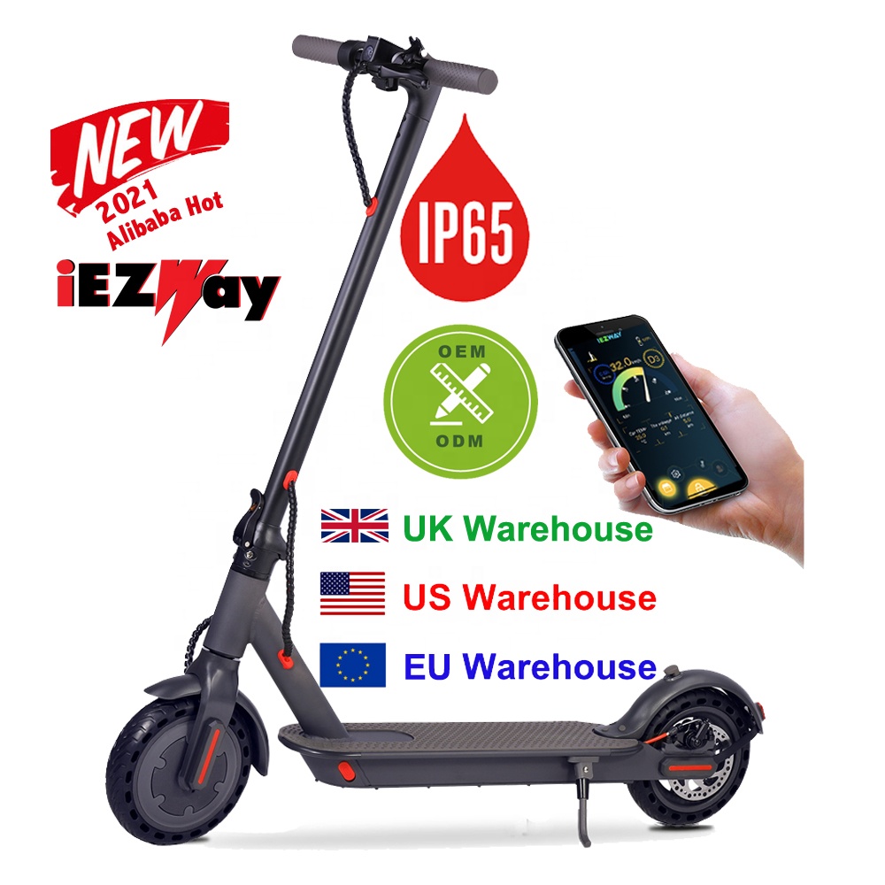 2021 iEZway Amazon DropShipping DDP Tax Free Electric Step E-Scooter Foldable Adult Electric Scooter with LCD Display