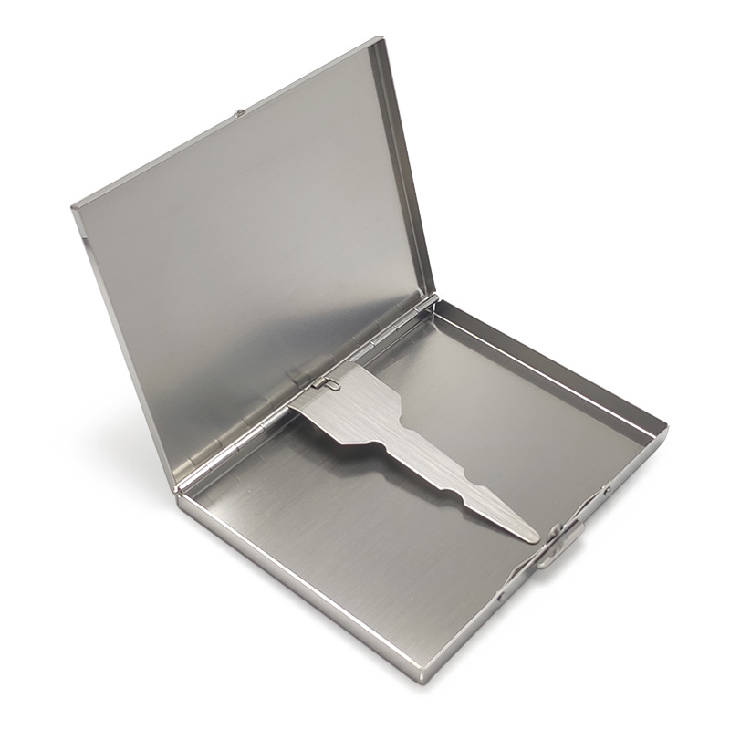 Custom Metal Cigarette Box Blank Silver Stainless Steel Cigarette Case For Men Gift