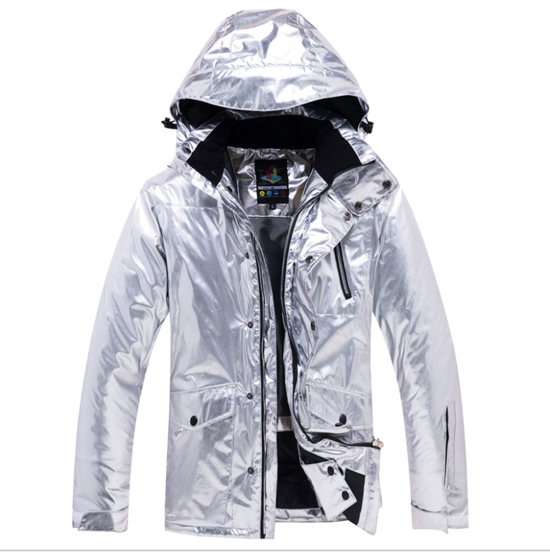 Professional Oem Winter Baggy Ski Jacket Waterproof 3Xl Silver Mens Ski Snow Jacket
