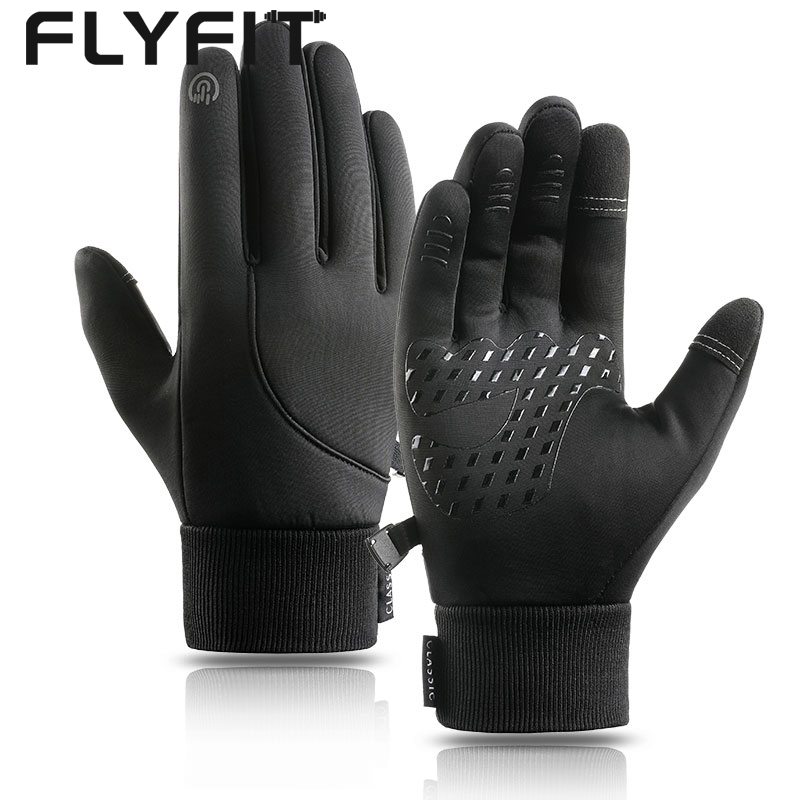 Зимние велосипедные перчатки FLYFIT для сенсорного экрана, зимние водонепроницаемые зимние перчатки с логотипом на заказ