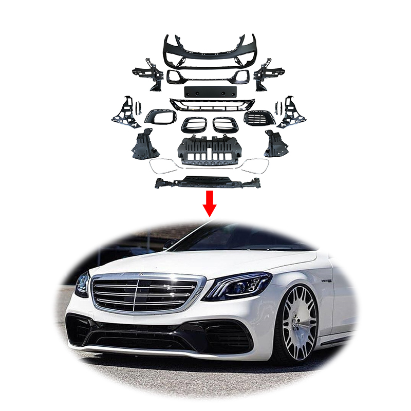 Модернизация S63 AMG w222 комплект корпуса Передний Задний бампер для mercedes w222 benz S class 2014-2020 w222 комплект корпуса решетка гриль