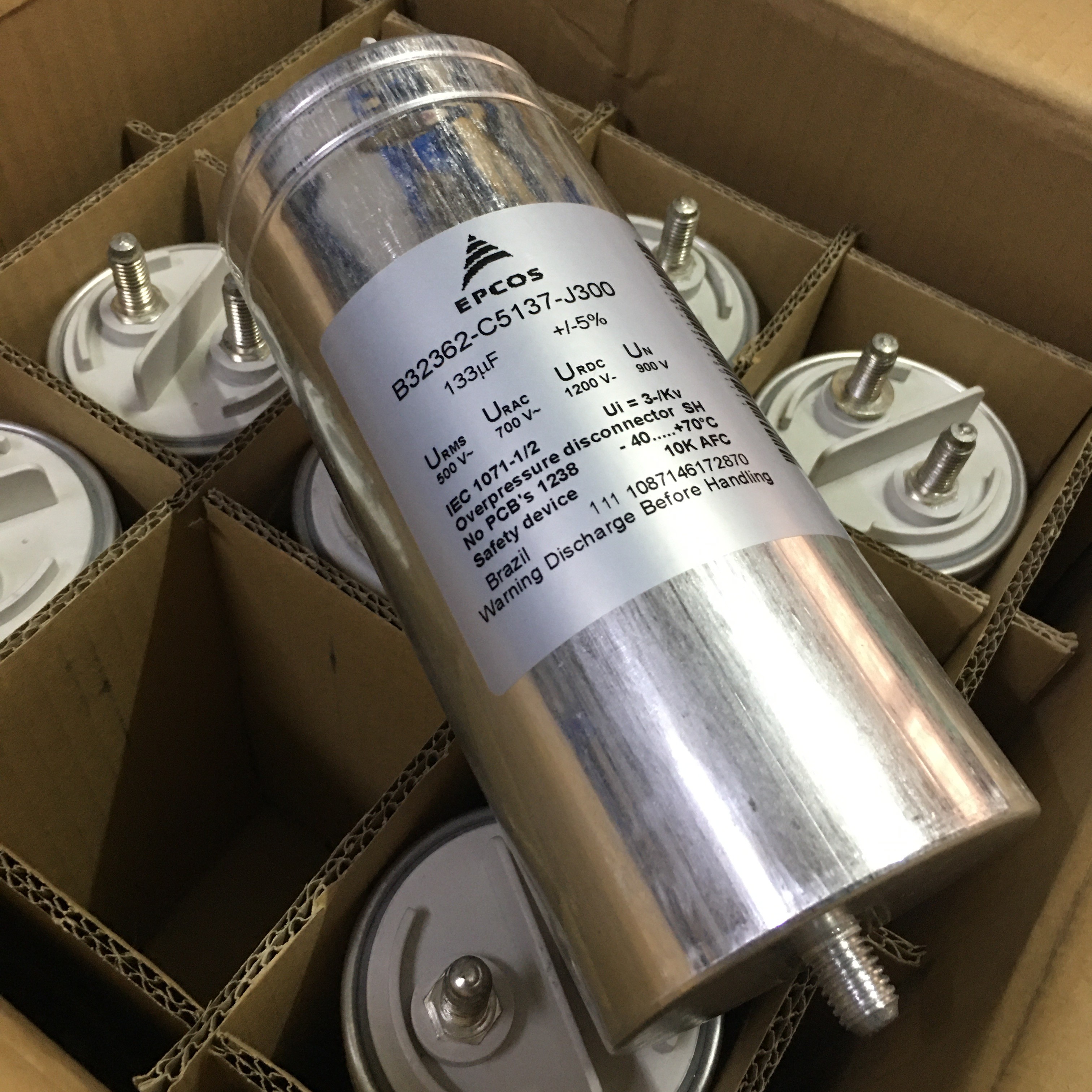 EPCOS оригинальный B32362C5137J300 пленочные конденсаторы 133UF 500VAC 1200VDC новый 85x197 мм