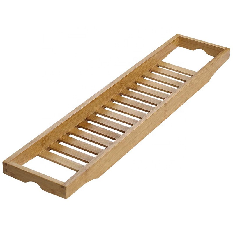Bamboo Bathtub Tray, Bathroom Caddy Organizer, Non Slip Bath Serving Table Tray