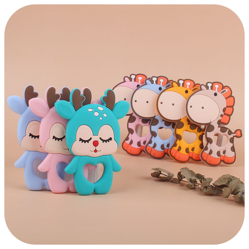 Silicone Chews Baby Teeth Stick Baby Teether Silicone Animal Soft Baby Infant Teething Toy