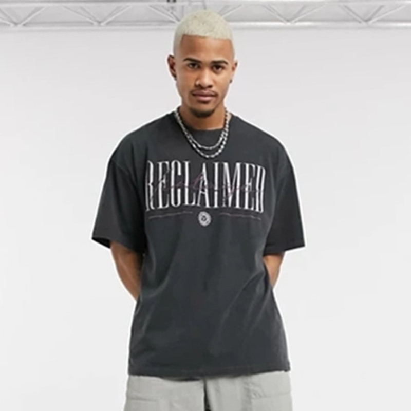 Vintage Custom logo Printed Hip Hop Man Cool Tees Men Tshirts Crewneck oversized washed T-Shirt customized