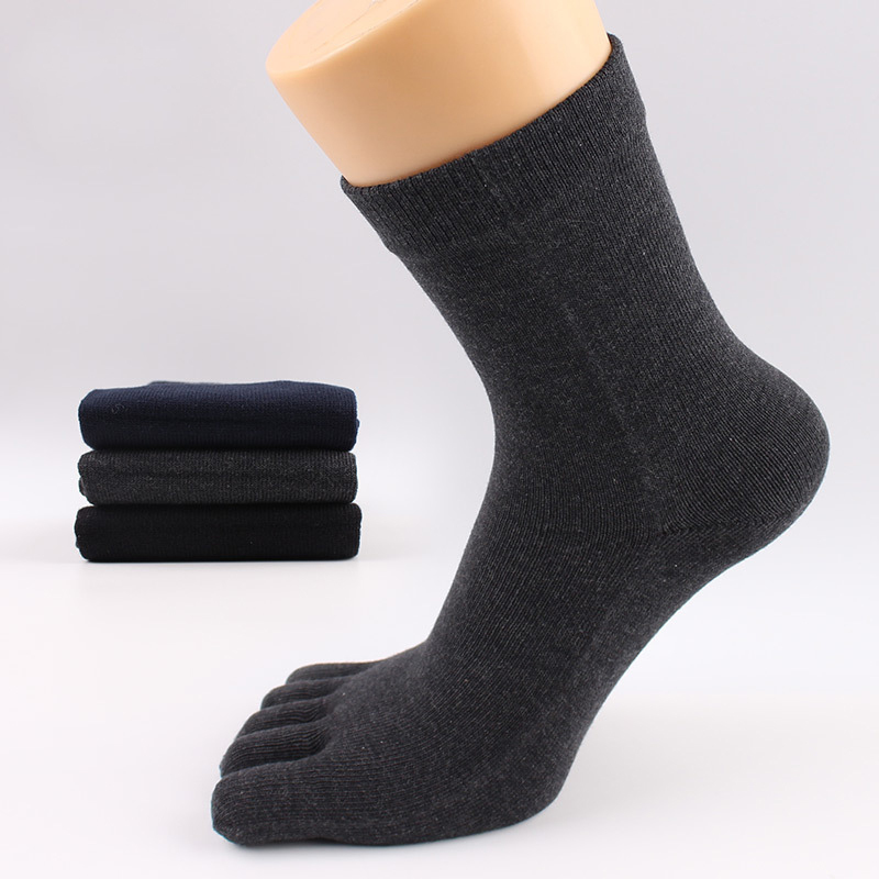 Custom Men Business Sports Cotton 5 Finger Toe Socks Athletic Socks Crew Sports Five Toe Sock