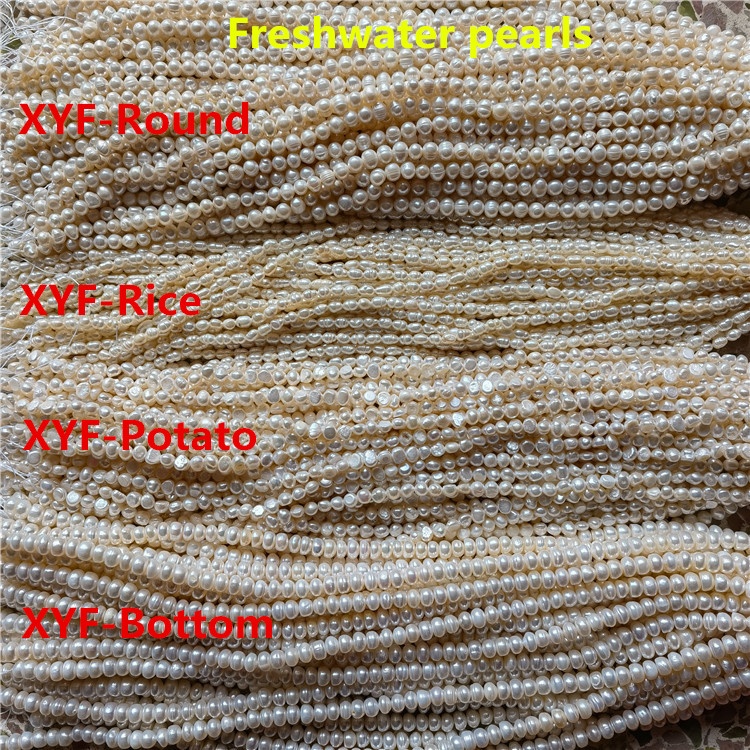 3-4,4-5,5-6,6-7mm round rice potato bottom loose Jewelry beads natural freshwater pearls