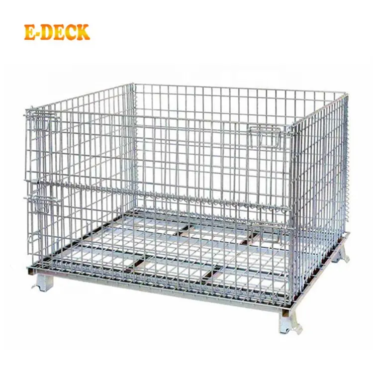 Heavy-duty standard rigid metal folding japan wire mesh containers cage for logistics industry