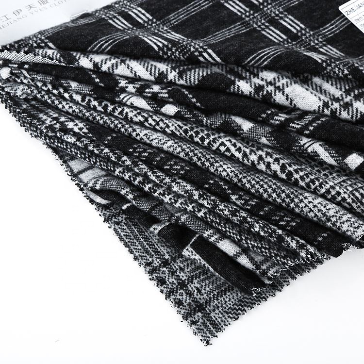 Cloth material 100% polyester jacquard textile fleece brushed plain dyed knit fabric