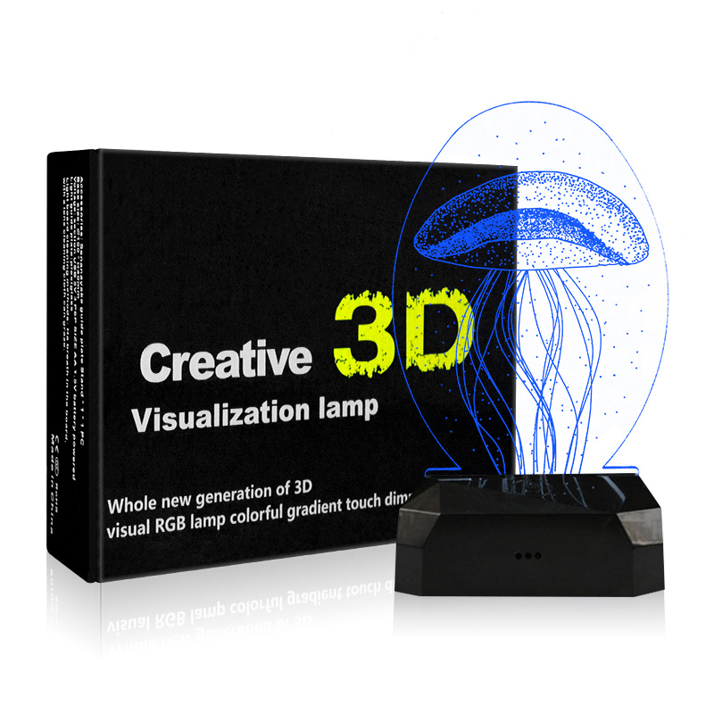 Пользовательский светодиодный ночник, перезаряжаемая 3D лампа с дистанционным управлением