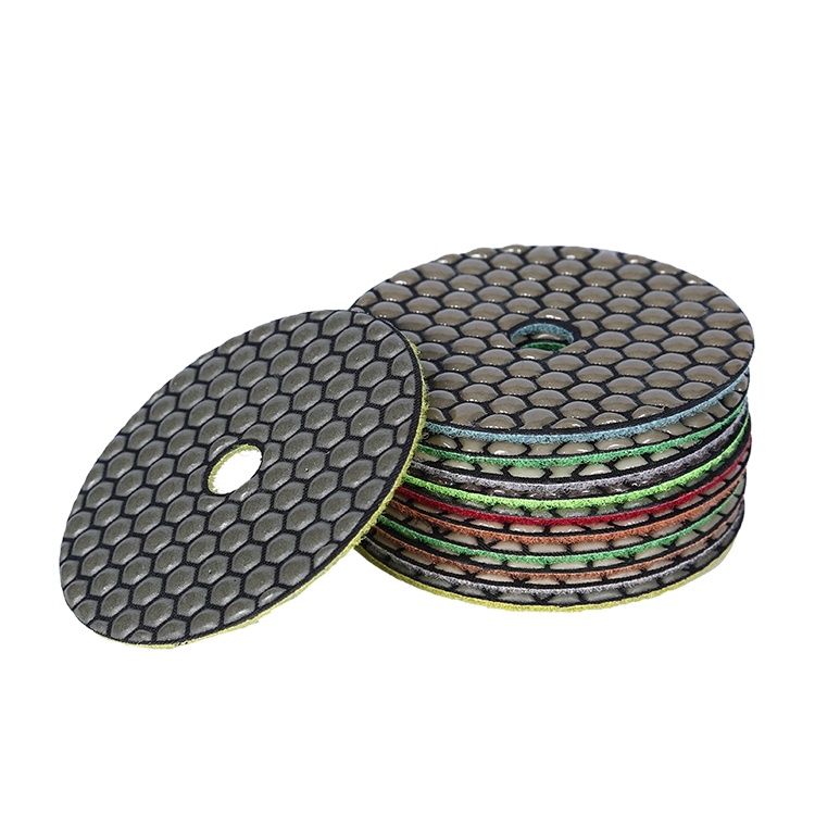 4" 100 Mm 5" 125mm Hexagonal Dry Diamond Granite Polishing Pad Set