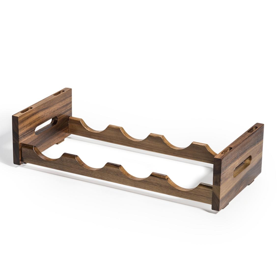 4 Bottles Wooden Wine Racks Acacia Wood Wine and Champagne Counter Top Storage Display Rack