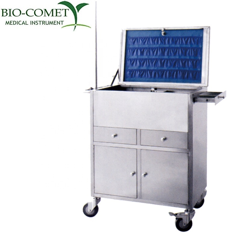 Hospital metal stainless steel emergency trolley BC0918-10