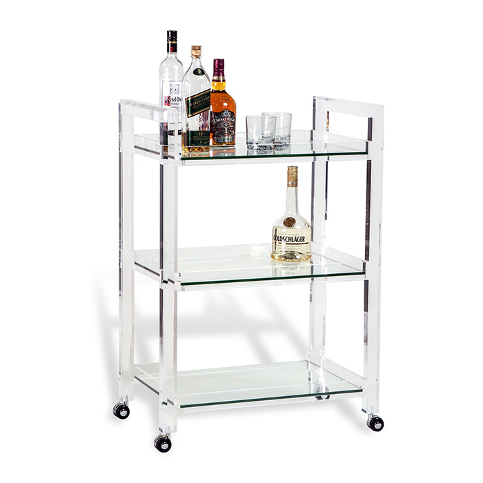 Christopher Knight Acrylic Trolley Cart With Wheel Hotel Luggage Cart