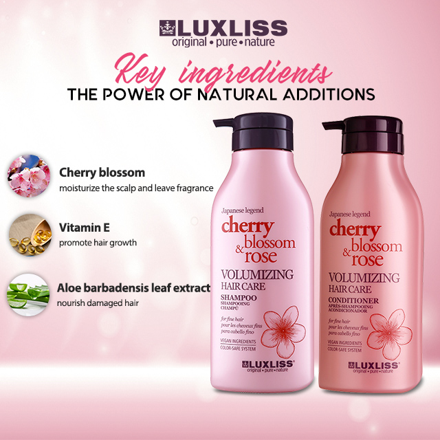 Hot selling cleaning shampoo for oily hair with cherry blossom extract volumizing hair