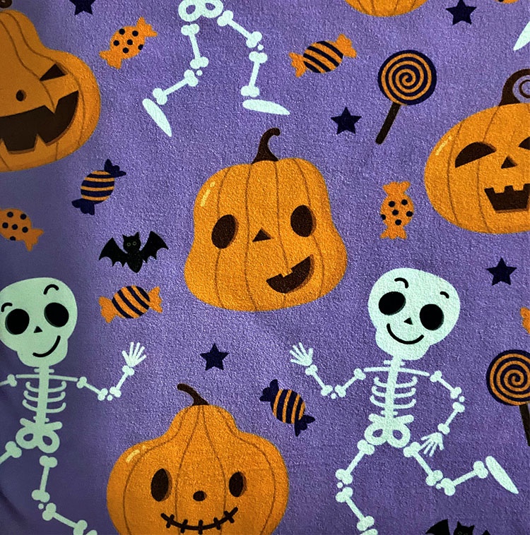 Manufacturer custom printed dbp fabric Halloween double brushed poly stretch jersey knit fabric