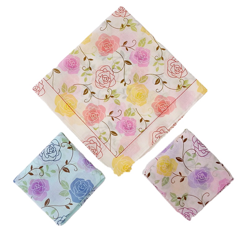 Fanni panuelos para mujer Rose Style 60S чесаный хлопок ткань 45x45 см дамские носовые платки для оптовой продажи