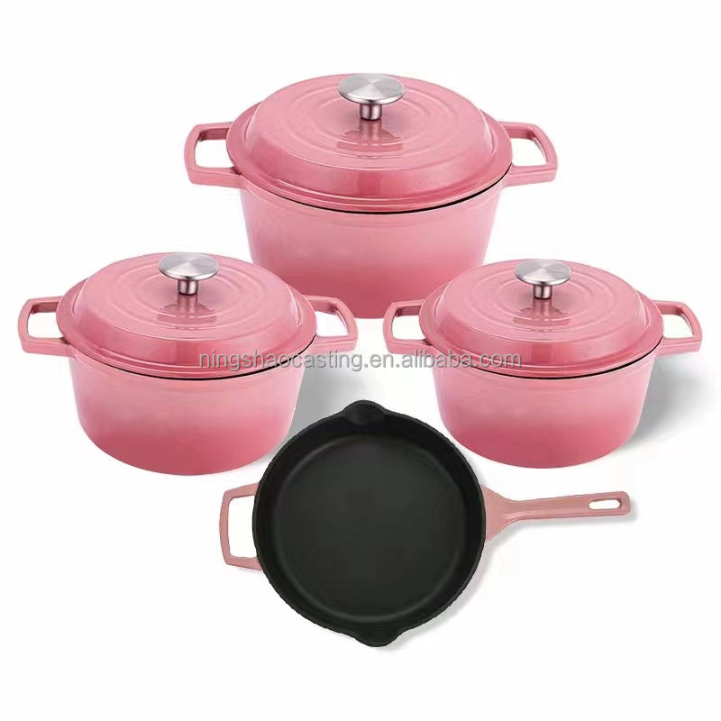 cast iron enamel cookware set